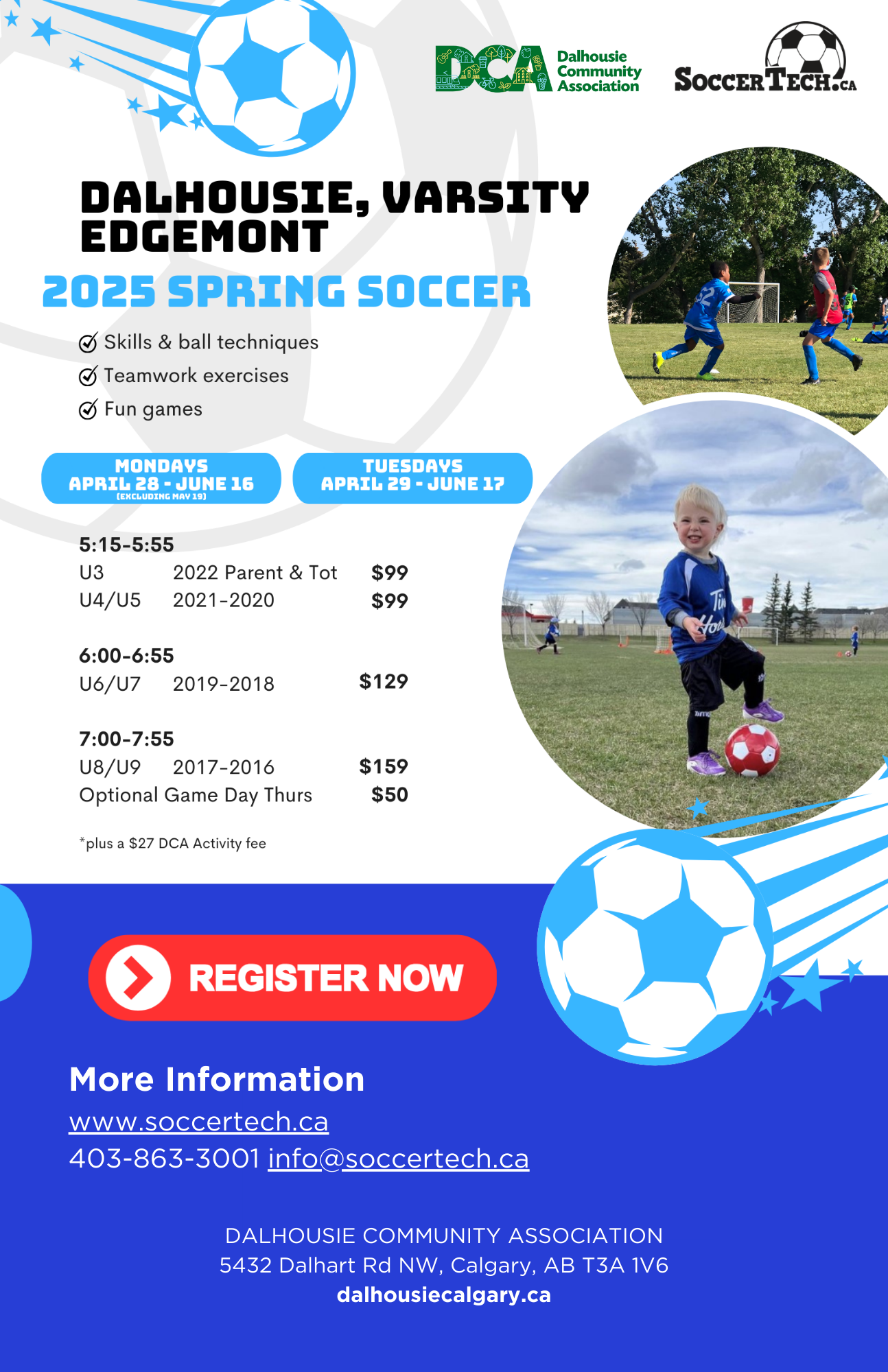 Dalhousie Spring Soccer for U3-U9 with SoccerTech